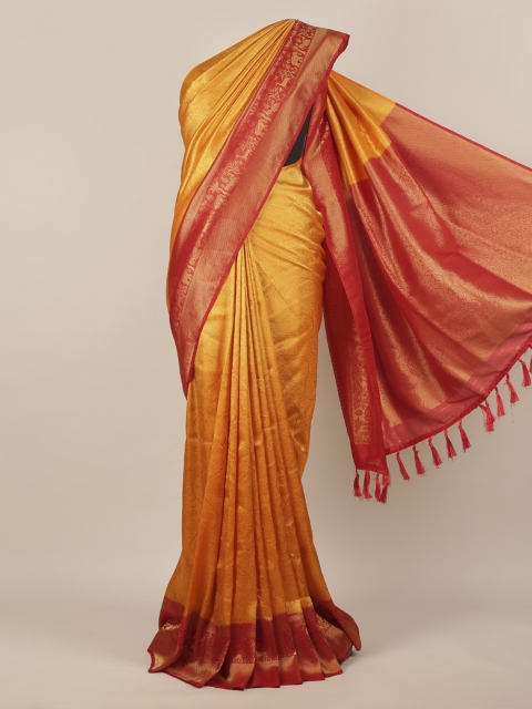 

Pothys Yellow Woven Design Jute Silk Saree