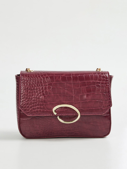 

Ginger by Lifestyle Burgundy Textured Sling Bag