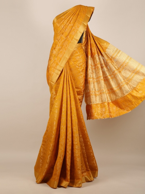 

Pothys Mustard Yellow Woven Design Jute Silk Saree