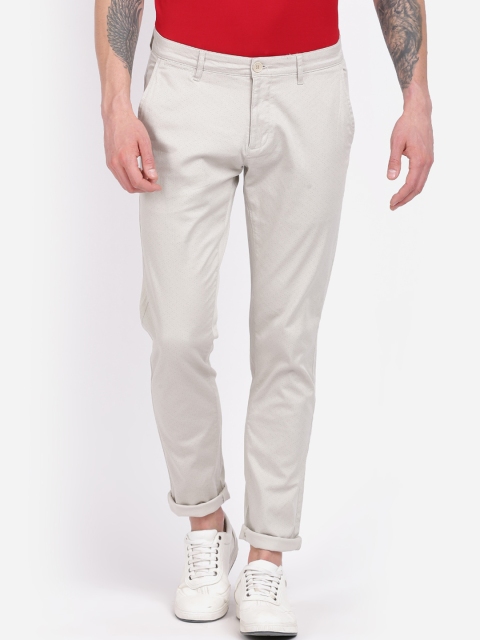 

Crocodile Men Cream-Coloured Slim Fit Solid Chinos