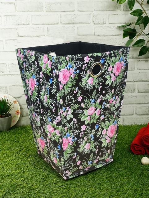 

BIANCA Unisex Black & Pink Printed Foldable Laundry Basket