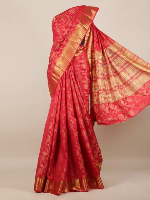 

Pothys Red Woven Design Jute Silk Saree
