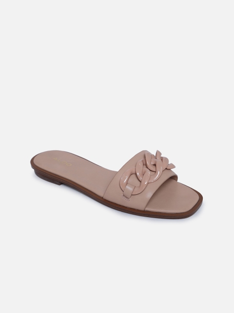

ALDO Women Beige Embellished Open Toe Flats