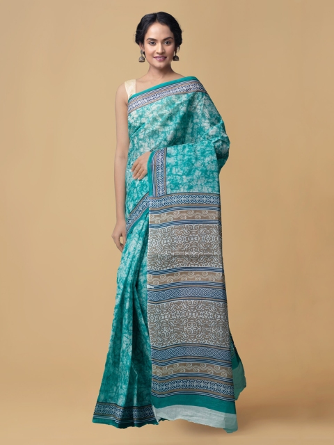 

Unnati Silks Blue Printed Kovai Sustainable Saree