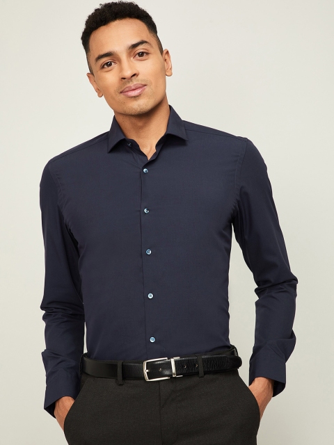 

CODE by Lifestyle Men Navy Blue Slim Fit Solid Formal Shirt