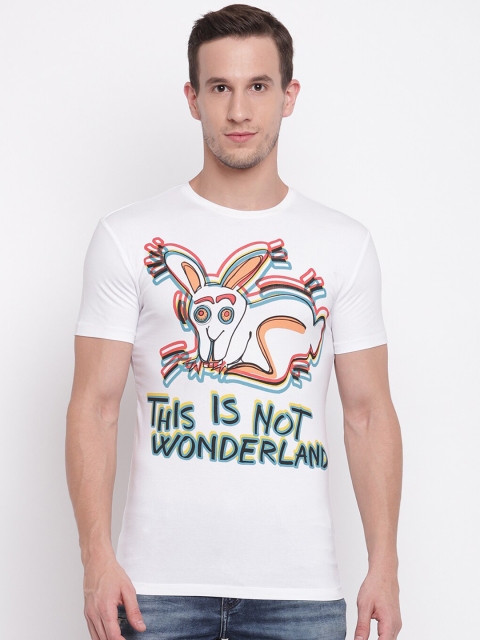

Antony Morato Men White Printed Round Neck T-shirt
