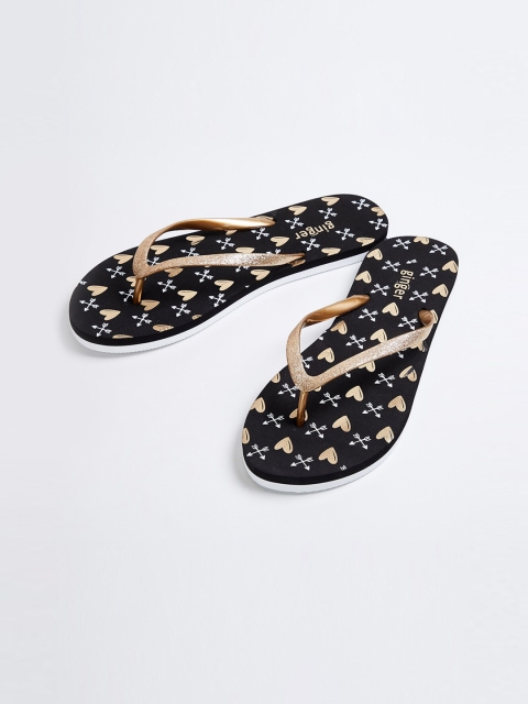 

Forca Men Black & Gold-Toned Printed Thong Flip-Flops