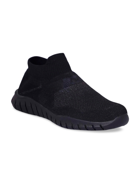 

AVAENS Men Black Woven Design Leather Sneakers