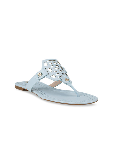 

ROSSO BRUNELLO Women Turquoise Blue Solid T-Strap Flats