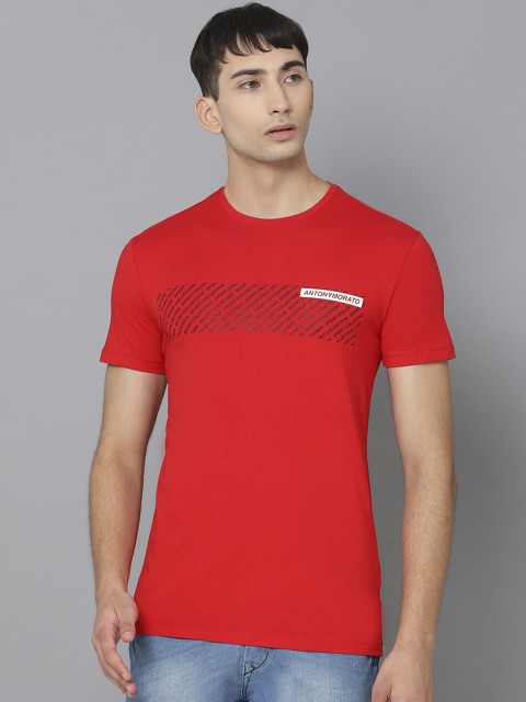 

Antony Morato Men Red Solid Round Neck T-shirt