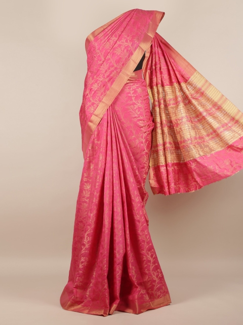

Pothys Pink Woven Design Jute Silk Saree