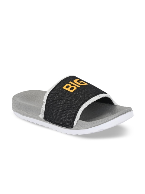 

Big Fox Men Black & Yellow Printed Sliders