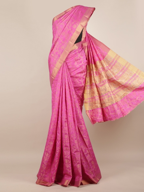

Pothys Pink Woven Design Jute Silk Saree