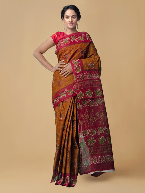 

Unnati Silks Brown Printed Kovai Saree