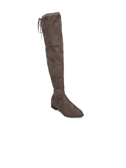 

Truffle Collection Women Grey Solid Heeled Boots