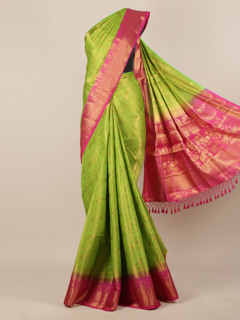 

Pothys Green Woven Design Jute Silk Saree