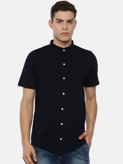 

KAY DEE Men Navy Blue Slim Fit Solid Casual Shirt
