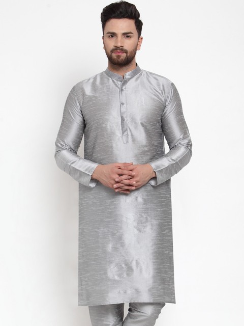 

Jompers Men Silver-Toned Solid Kurta