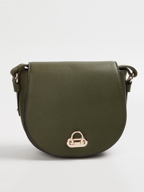 

CODE by Lifestyle Olive Green Solid Sling Bag