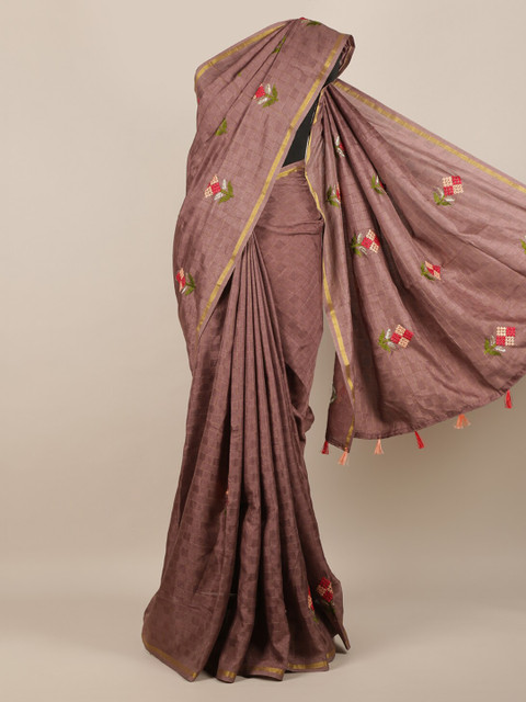 

Pothys Pink Woven Design Jute Silk Saree