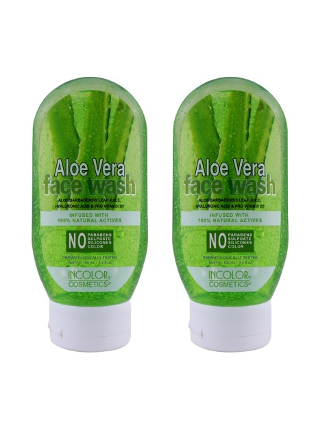 

INCOLOR Aloe Vera Face Wash Pack of 2, 100ml Each, Lime green