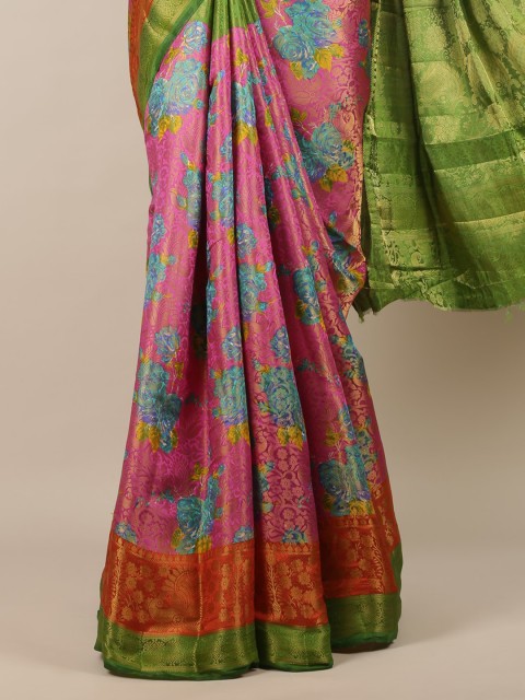 

Pothys Magenta Woven Design Jute Silk Saree