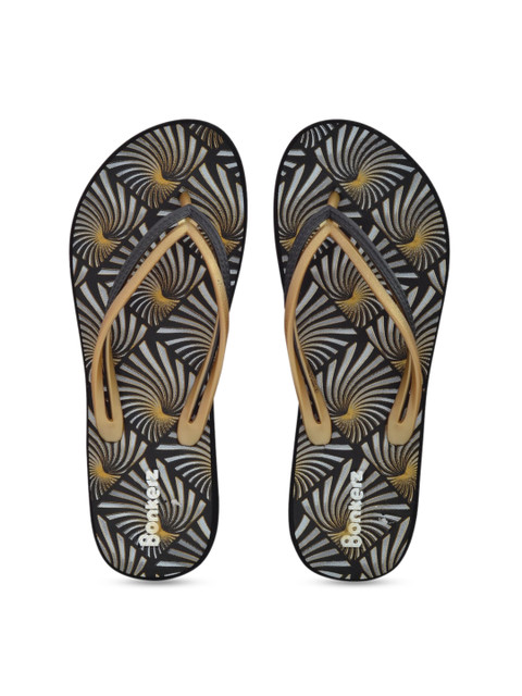 

Bonkerz Women Black & White Printed Thong Flip-Flops