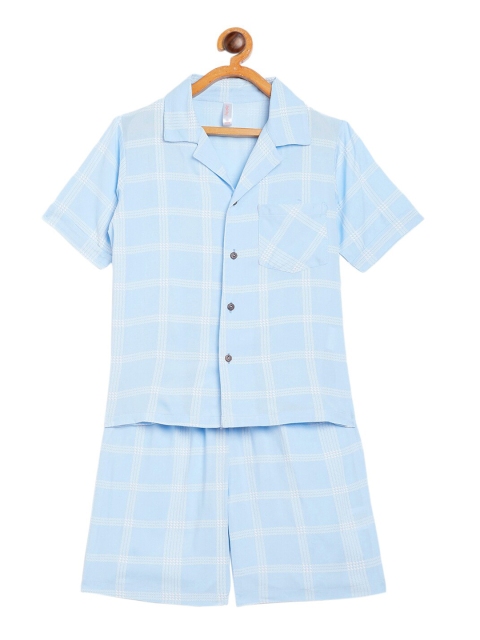 

Stylo Bug Unisex Kids Blue & White Checked Night suit