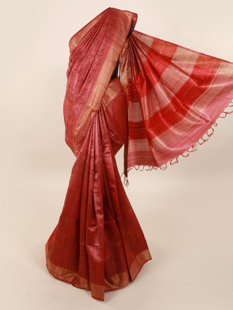 

Pothys Red Woven Design Pure Silk Saree