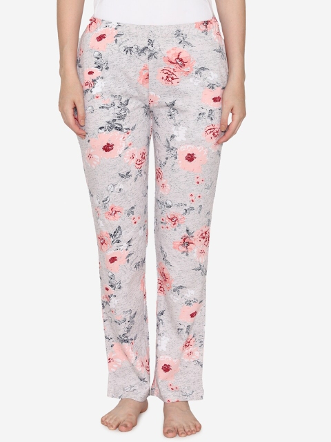 

Vami Women Grey & Pink Printed Lounge Pants