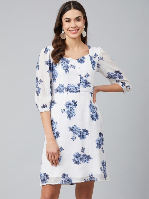 

Carlton London Women Off-White Printed A-Line Dress