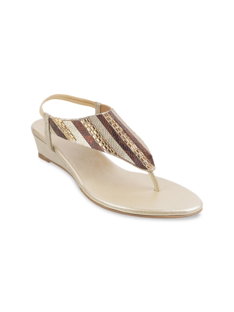 

Mochi Women Gold-Toned Embellished Wedges