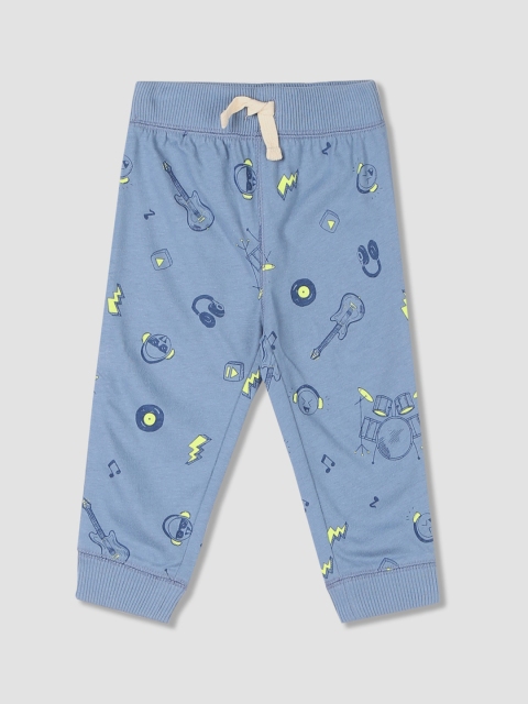 

The Childrens Place Infant Boys Blue & Yellow Printed Straight-Fit Joggers
