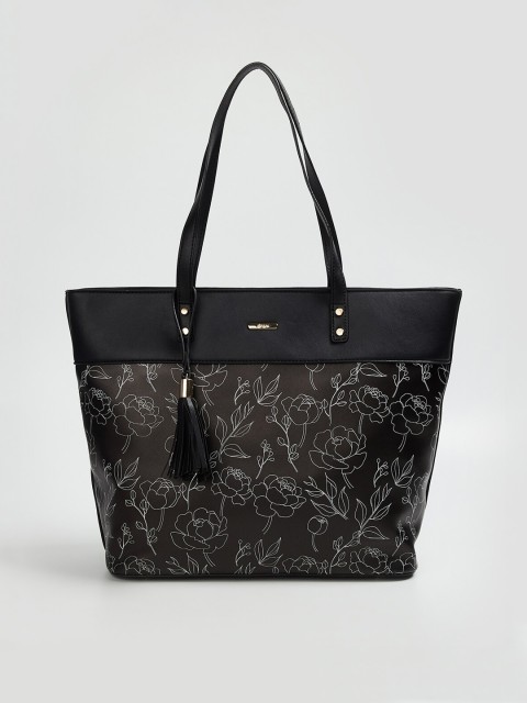 

Ginger by Lifestyle Black Printed Shoulder Bag