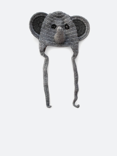 

Woonie Kids Grey Embroidered Beanie