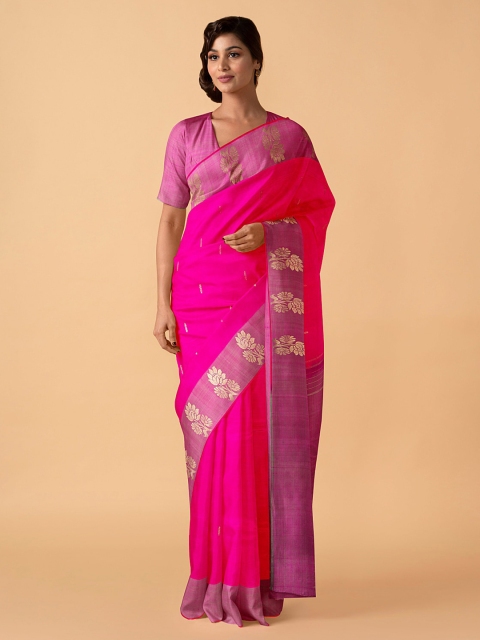 

Taneira Pink Pure Silk Woven Design Kanjeevaram Saree