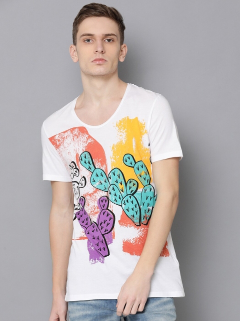 

Antony Morato Men White Printed V-Neck T-shirt