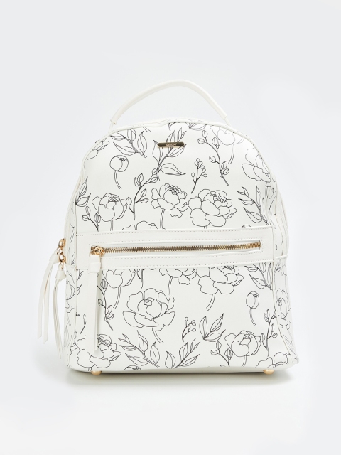 

Ginger by Lifestyle Women White Printed Backpack