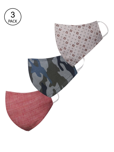 

VASTRAMAY Pack Of 3 3-Ply Reusable Anti-Pollution Cloth Masks, Pink