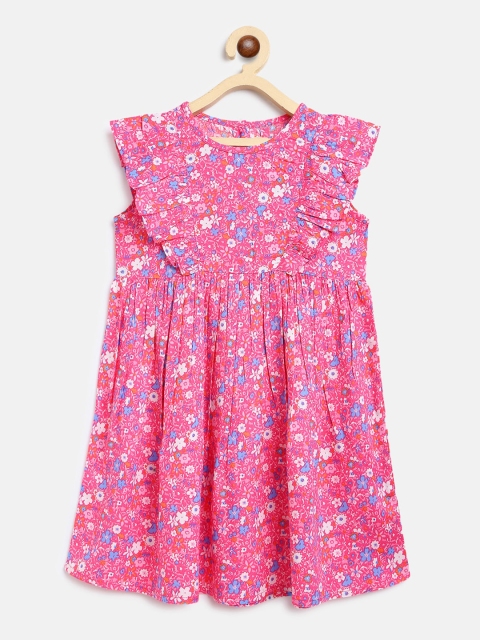 

Campana Girls Pink Printed Fit and Flare Dress