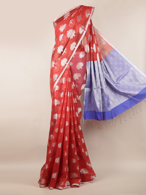 

Pothys Red Woven Design Cotton Blend Saree