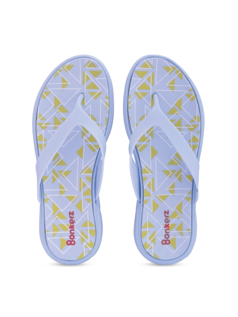 

Bonkerz Women Blue & Blue Printed Thong Flip-Flops