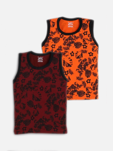 

Redden Boys Pack Of 2 Printed Round Neck T-shirt, Maroon