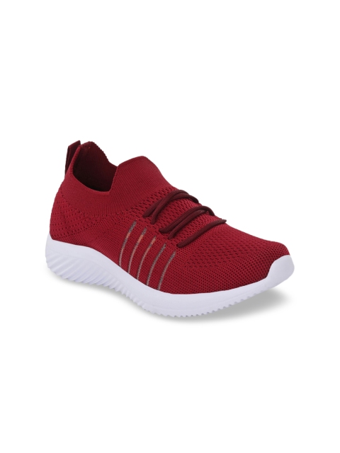 

HIROLAS Women Maroon Mesh Walking Shoes