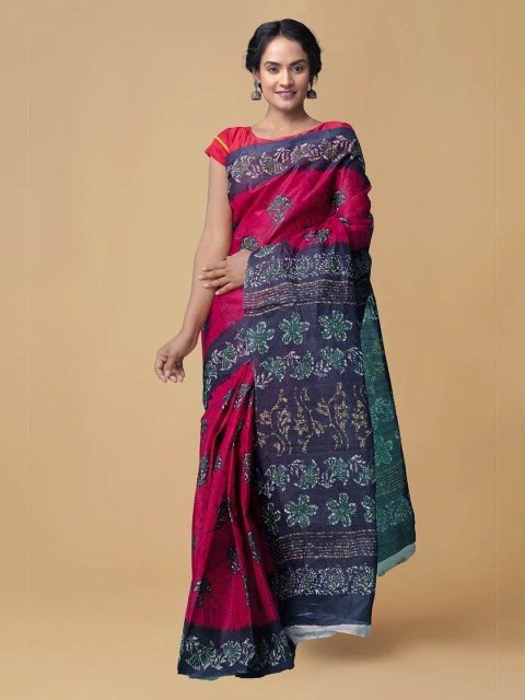 

Unnati Silks Pink Pure Cotton Printed Kovai Saree