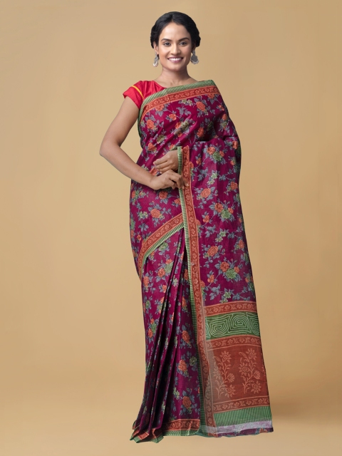 

Unnati Silks Pink Pure Cotton Woven Design Kovai Saree