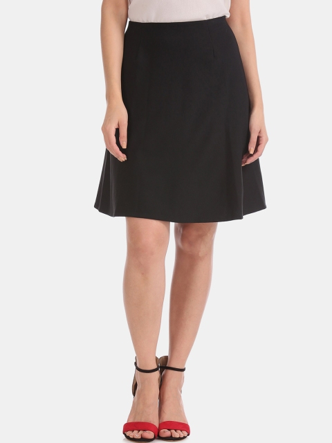 

Arrow Woman Women Black Solid A-Line Skirt