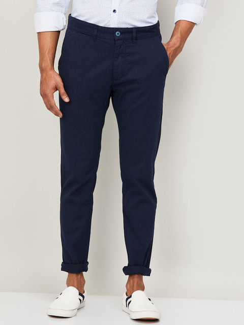 

CODE by Lifestyle Men Navy Blue Slim Fit Solid Chinos