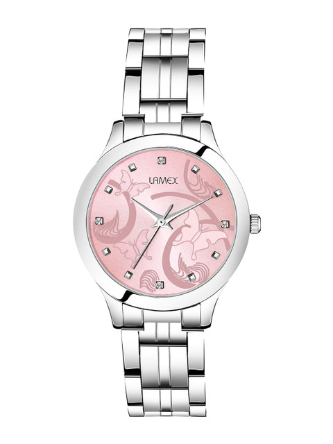 

LAMEX Women Pink & Silver-Toned Analogue Watch
