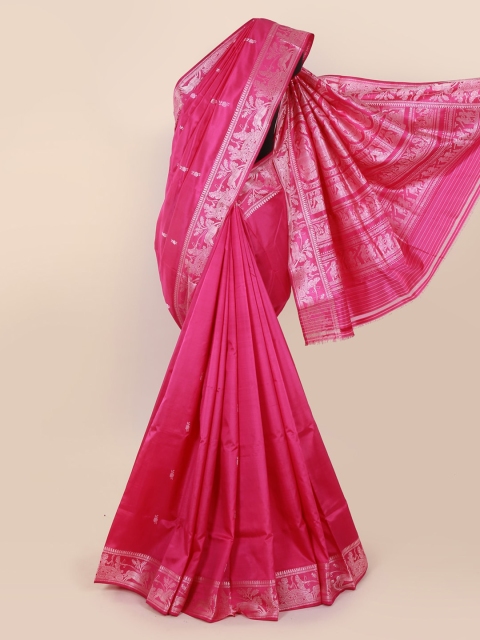 Pothys Pink Pure Silk Woven Design Baluchari Saree